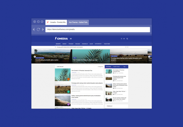  Gmedia Ücretsiz Blog Teması